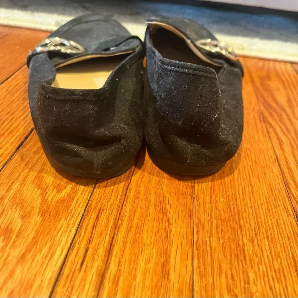H&M Black Vegan Suede Loafer Flats Size 8.5